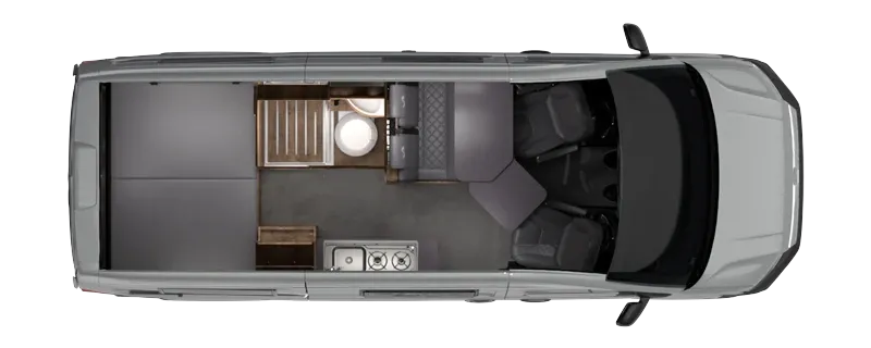 Mega Mobil Classic 600 S Hubbett Layout showing Bed